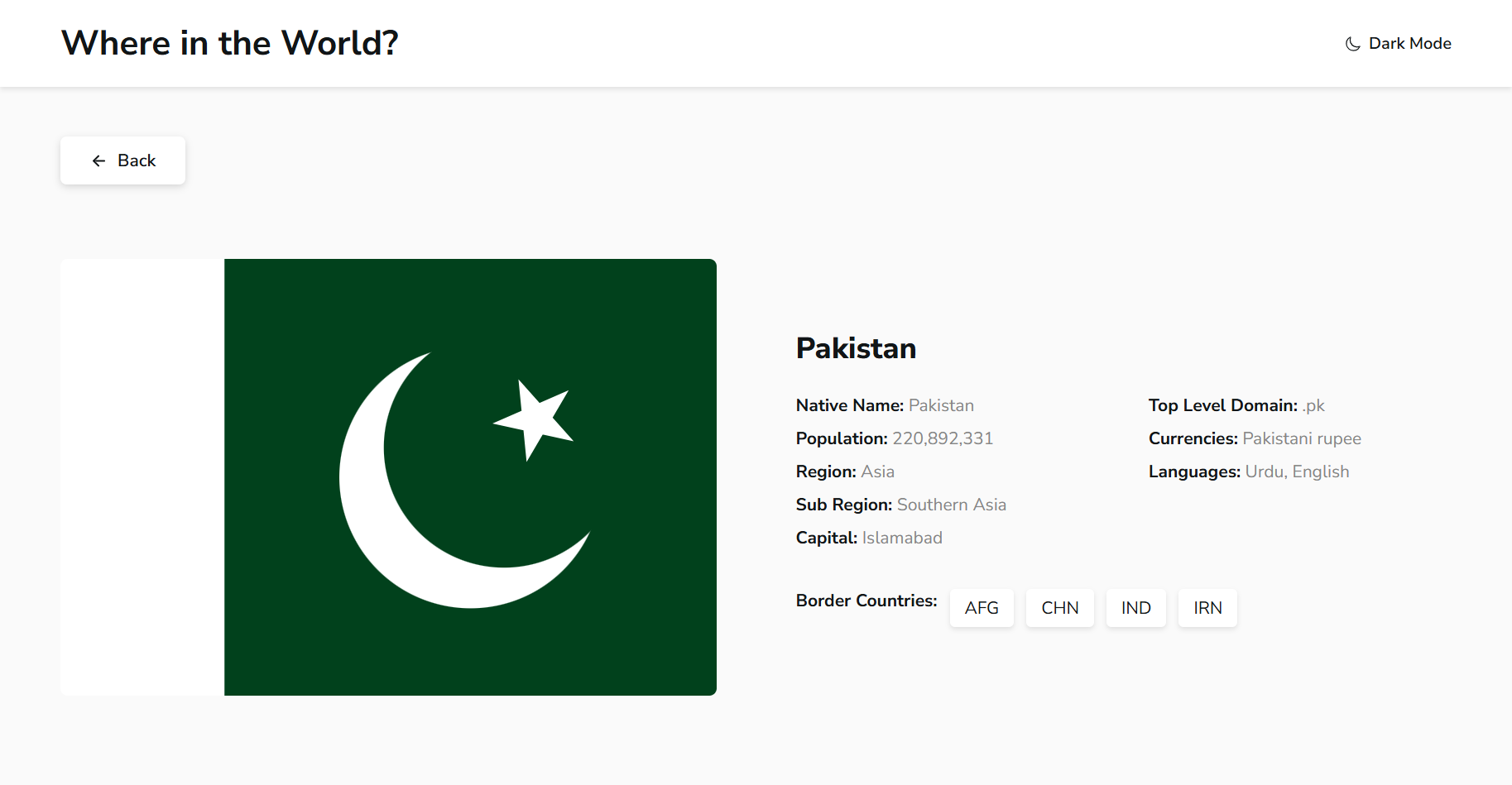 REST Countries API preview