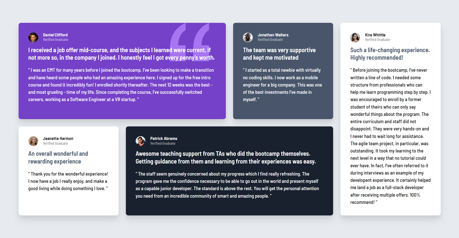 Testimonials Grid preview