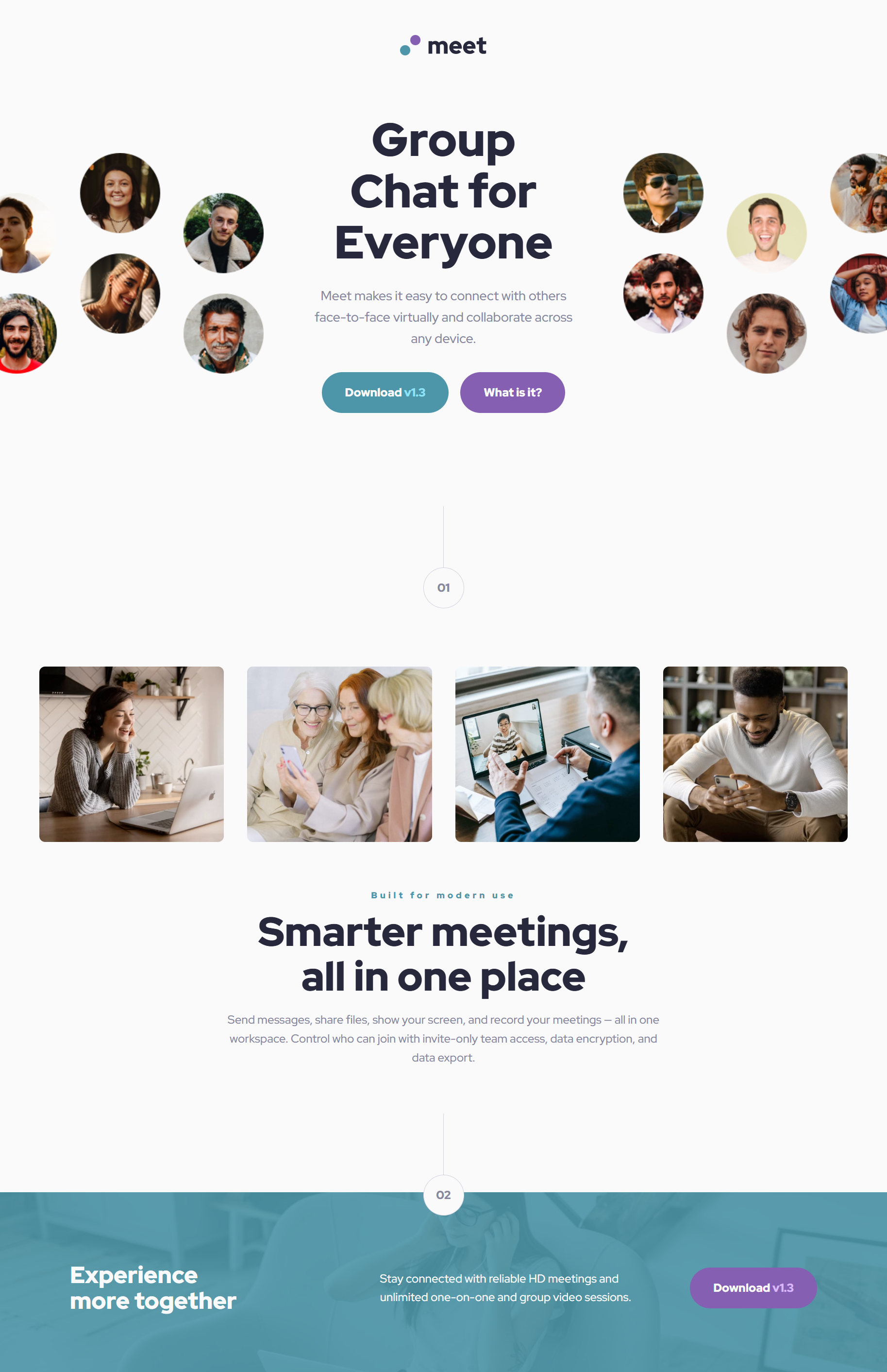 Meet Landing Page preview