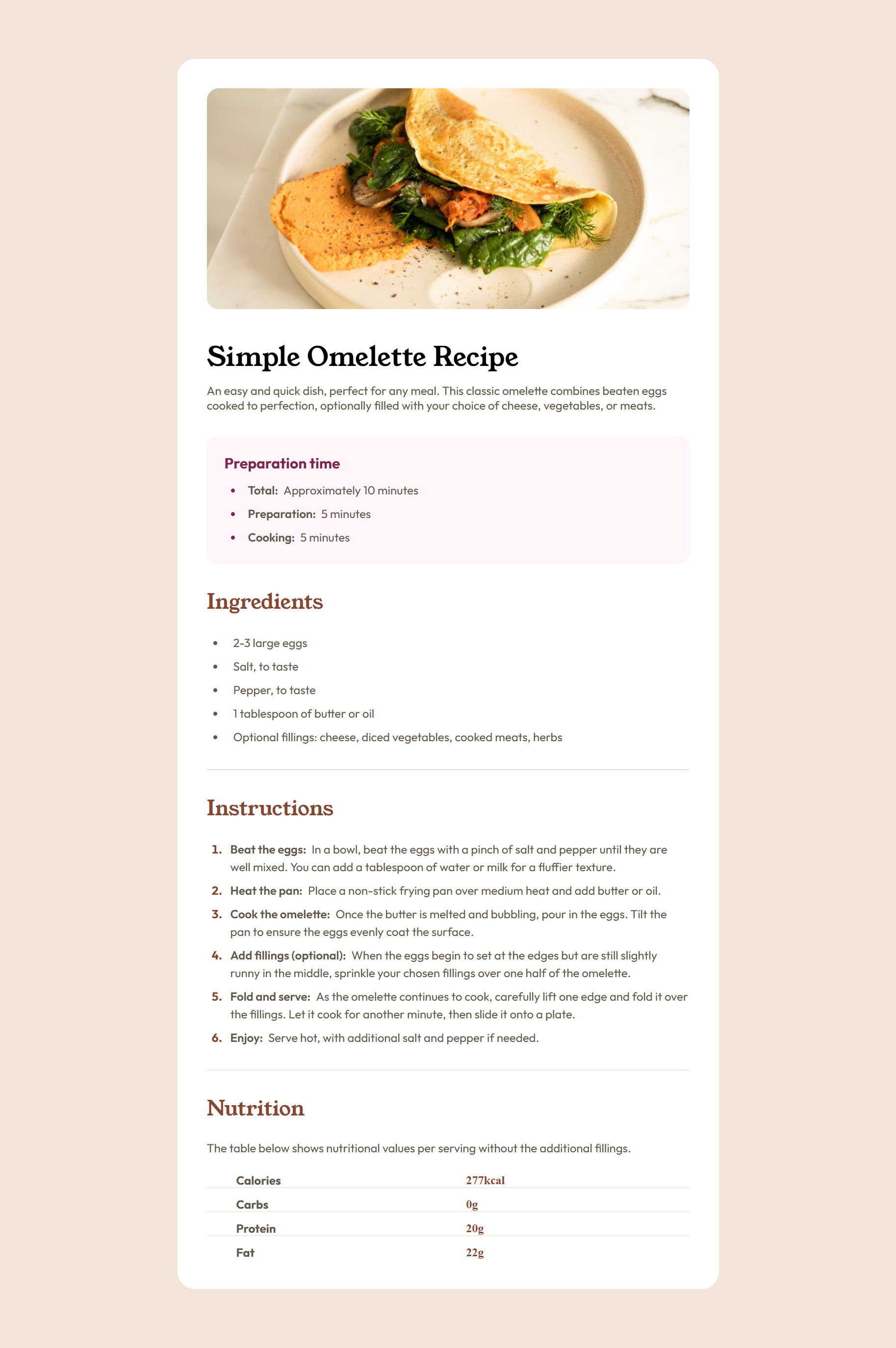 Recipe Page preview